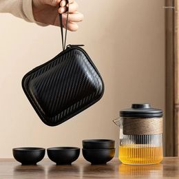 Teaware Sets Travel Portable Chinese Tea Set Outdoor Teacup Infuser Suit Exquisite Glass Gaiwan Ceremony Drinkware