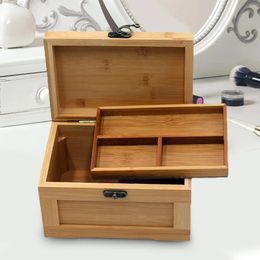 Jewelry Pouches Wooden Box Bamboo Jewellery Chest For Art Hobbies Mother's Day Gift