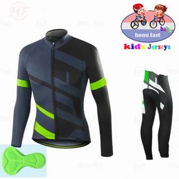 Springautumn Boys Breathable Kid Cycling Jersey Quick Dry Long Sleeve Ropa Ciclismo Bicycle Clothes Childrens 240131