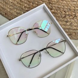 Sunglasses Frames Vintage Retro Style Women's Eyeglasses Blue Light Blocking Polygon Shape Glasses For Men High Quality Computer Glass