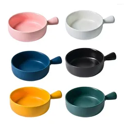 Bowls Nordic Round Soup Bowl With Handle Fruit Salad Dessert Baking Pan For Home Kitchen Cooking