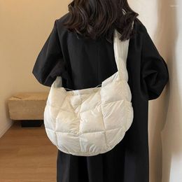 Evening Bags Women Mini Shoulder Bag Solid Color Quilted Underarm Small Handbag Soft Stylish Puffer Large Capacity Daily