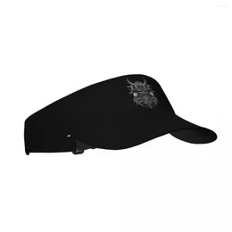 Berets Summer Air Sun Hat Viking Skull With Raven Visor UV Protection Sports Tennis Golf Running Sunscreen Cap