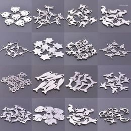 Charms 20pcs/lot Mini Size Animal Fish Wolf Insect Stainless Steel Pendant Charm For Jewelry Making Diy Earrings Bracelets Materials