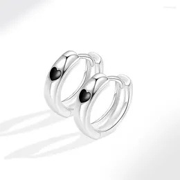 Hoop Earrings KOFSAC Black Heart For Women Simple Personality 925 Sterling Silver Earring Jewellery Trendy Ear Buckle