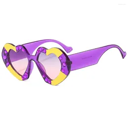 Sunglasses Y2K Love Heart Shaped Women Fashion Cute Sexy Retro Shades Vintage Luxury Sun Glasses UV400 Punk Brand Eyewear