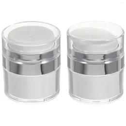 Storage Bottles 2 Pcs With Cover Moisture Pump Dispenser Travel Moisturiser Face Cream Size Toiletries Containers Acrylic
