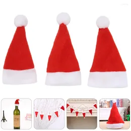 Kitchen Storage 12Pcs Santa Hat Bottle Toppers Christmas Silverware Holders Xmas Claus Tableware Holder For Holiday Dinner Table Party