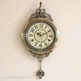 Wall Clocks Creative Digital Clock Kitchen Living Room Nordic Metal Vintage Pendulum Duvar Saati Home And Decoration AB50WC