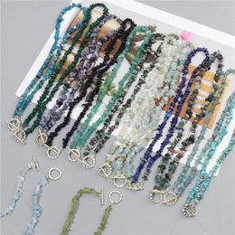 Pendant Necklaces Fashion Boho Choker Necklace Women Irregular Natural Stone Turquoises Quartz Crystal Chips Healing Energy Jewelry Gift