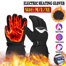 HcaloryElectric Winter Warm Heated Gloves Waterproof Rechargeable Heating Thermal Moto Gloves For Outdoor Sports Fishing Skiing 240124