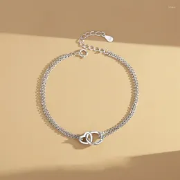 Charm Bracelets 1PC Style Double Circle Simple Bracelet Women's Office Thin Fashion Friendship Jewellery