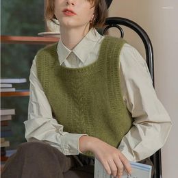 Women's Vests Women Sweater Vest Spring 2024 Autumn Short Loose Knitted Sleeveless Ladies Pullover Tops Female Outerwear R243
