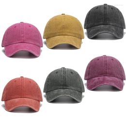 Ball Caps Unisex Cap Plain Colour Washed Cotton Baseball Men And Women Casual Sun Hats Adjustable Outdoor Trucker Snapback