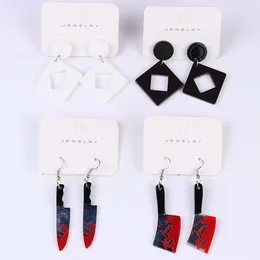 Dangle Earrings Halloween Harajuku Punk Killer Kitchen Knife For Women Acrylic Personality Funny Bloody 2024 Gifts