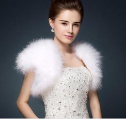 Scarves Ostrich Feathers Bolero Shrugh WaistCoat Vintage Marabou Feather Shrug Stole Bridal Accessories Dress Evening Cape S698590759