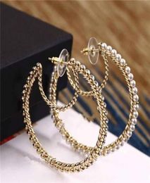 Fashion brand Have stamps moon pearl hoop earrings aretes for lady women party wedding marry jewelry engagement lovers gift with b9316140