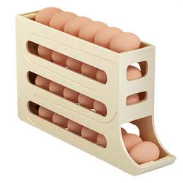 Kitchen Storage Automatic Scrolling Egg Rack Large Capacity Rolling Container For Home Accessories