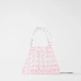 Evening Bags Fashionable INS Handmade Crystal Summer Chain Crossbody Shoulder For Women Women's Pink Handwoven Handheld Beaded Bag