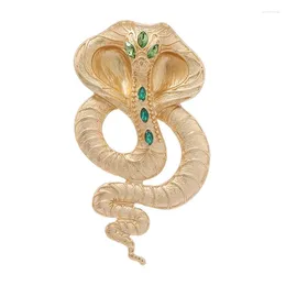 Brooches Retro Alloy Snake Brooch Gold Color Crystal Animal Lapel Pins For Women And Men Fashion Corsage Luxulry Jewelry Accessories
