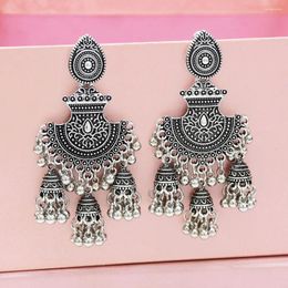 Dangle Earrings For Women Oxidised Jhumka Colour Big Long Tassel Bells Drop Afghan Egypt Gypsy Turk Ethnic Jewellery