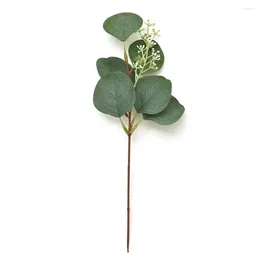 Decorative Flowers Artificial Greenery Home Realistic Eucalyptus Leaves Branches With Stems For Decor Po Props 7pcs Table