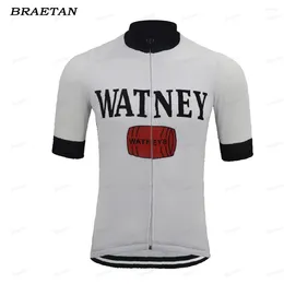 Racing Jackets Retro Watney Cycling Jersey Short Sleeve Full-zipper Summer Bike Wear Road Clothing Bicycle Clothes Schlafly