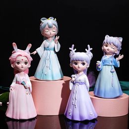 4 Styles Deer Girl Series Doll Blind Box Children Toys Figurine Surprise Birthday Gift for Friend 240126