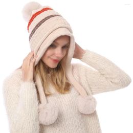 Berets Lenceria De Mujer Warm Ski Hat Knitted Wool Cap European And American Hats Girls Bonnet