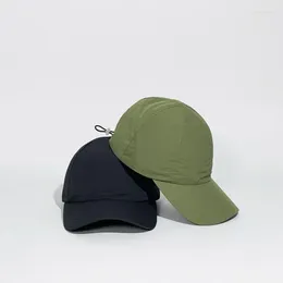 Ball Caps Outdoor Sports Quick Drying Baseball Cap Nylon Soft Top Sunscreen Summer Foreign Trade Draw Rope Hat Men