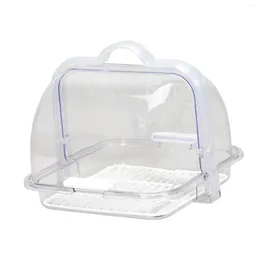 Storage Bags Cake Carrier With Handle Lid Pie Platter Tray For Kitchen Dishes Fruits