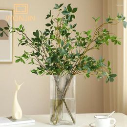 Decorative Flowers 1PC Simulation Plant Long Branches Green Plants Home Decoration Soft Adhesive Leaves Shooting Background