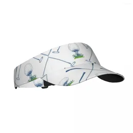 Berets Summer Sun Hat Men Women Adjustable Visor Top Empty Golf Ball Pattern Sports Tennis Running Sunscreen Cap
