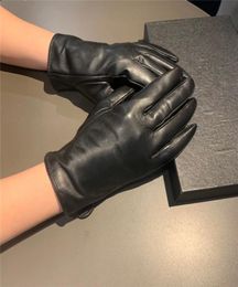 Luxury Designer Gloves with Box Leather Plus Velvet Women039s Gloves Outdoor Cycling Drive Keep Warm Five Fingers Hipster Glove8295334