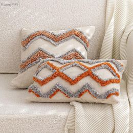 Pillow Tufted Home Handmade Orange Cover Grey Geometric 45x45cm 30x50cm Living Room Bedroom Sofa Couch