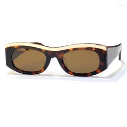 Sunglasses 2024 Oval Women Acetate Mix Alloy Frame High Quality Feminino Outdoor Fashion Shades