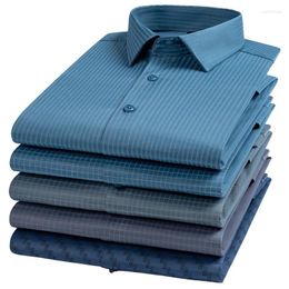 Men's Dress Shirts 2024 High Quality Stretch Anti-Wrinkle Men Long Sleeve Shirt For Male Slim Social Business Blouse S-5XL