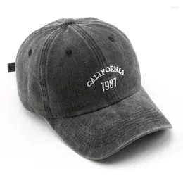 Ball Caps Retro Washed Old Adjustable Curved Hat Brim Letters Embroidered Baseball Cap For Women Leisure Outdoor Sports Peaked Unisex