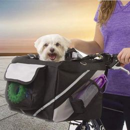 Dog Carrier Small Pet Cat Bicycle Baskets Folding Bike Basket Handlebar Front For Travel Shopping
