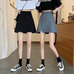 Skirts Spring And Summer 2024 Korean College Style Pleated Skirt Irregular Loose High Waist Bust A-line Women Medieval