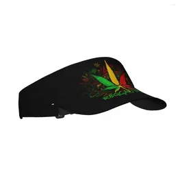 Berets Summer Sun Hat Adjustable Visor UV Protection Top Empty Rasta Leaves Sport Sunscreen Cap