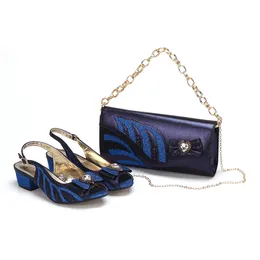 Dress Shoes Doershow Charming And Bag Matching Set With Blue Selling Women Italian For Party Wedding! HAE1-26