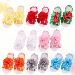 First Walkers 8 PCS Flower Foot Bands For Babies The Flowers Baby Girls Barefoot Sandals Ties