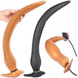 Long Huge Anal Dildo Adult Sex Toys For Women Men Vagina/Anal Stuffed Tail Butt Plug Multifunction Strapon Inflatable Dildos 240129