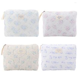 Cosmetic Bags Women Portable Storage Bag Large Capacity Quilted Chequered Makeup Make Up Brush Toiletry Zipper Pouch