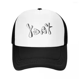 Ball Caps Yeat Metallic Text Baseball Cap Black Hiking Hat Male Women'S