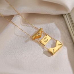Pendant Necklaces Cmoonry 2024 Fashion Gold/Silver Color Letter Shape For Women Girl "I LOVE YOU" Valentine's Day Gift