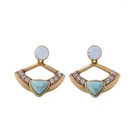 Dangle Earrings Fashion Women Lady Rhinestone Crystal Fan Ear Studs