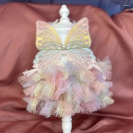 Dog Apparel Handmade Clothes Pet Supplies Magic Color Fairy Sequin Princess Dress Detachable Wings Accessories Cake Skirt Celebration