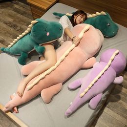 Big Size Long Lovely Dinosaur Plush Toy Soft Stuffed Cartoon Animal Doll Boyfriend Sleeping Pillow Kids Girls Birthday Gift 240123